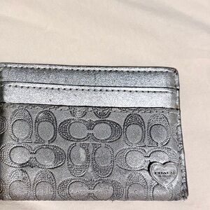 Y2K Coach Heart Emblem Leather Card Case